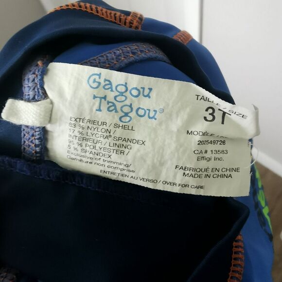 3/$20 Gagou Tagou size 3T rash guard - Picture 2 of 4